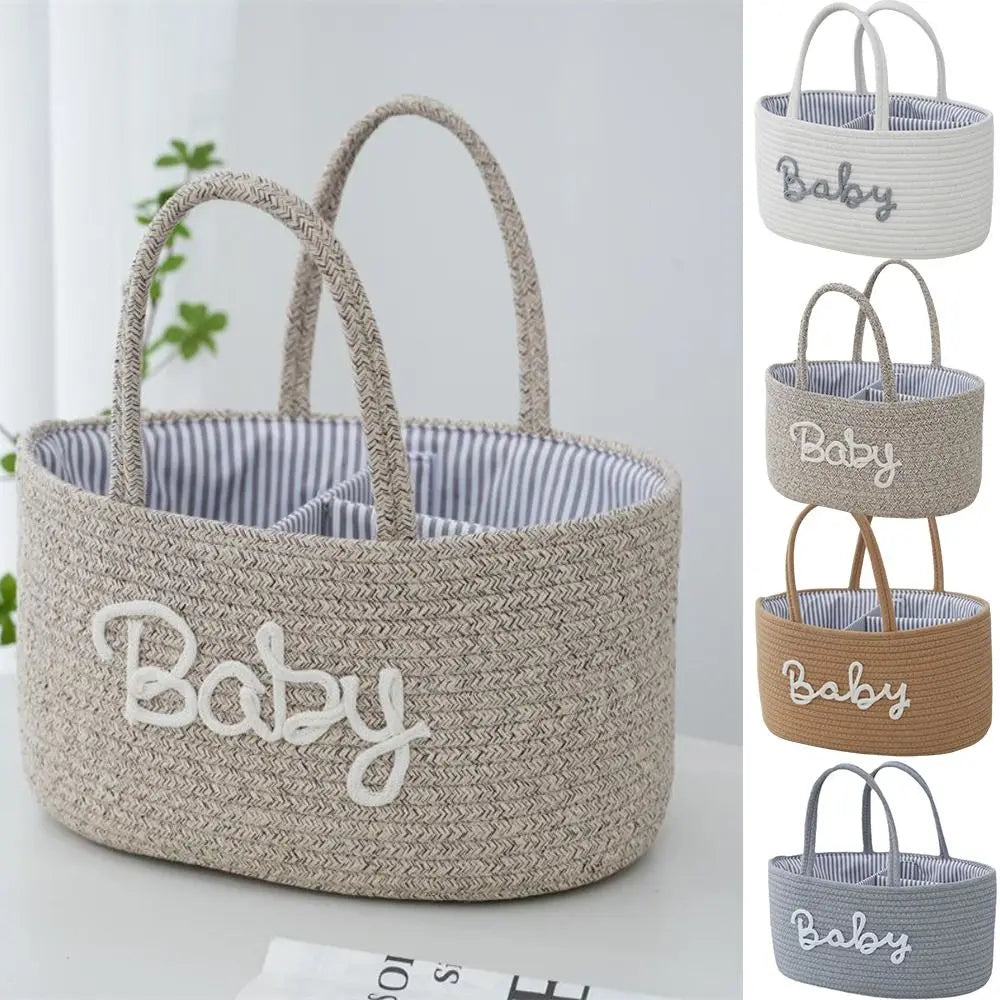 Cotton Rope Diaper Storage Basket – Foldable Nappy Organiser Baby Storage Basket Richie's