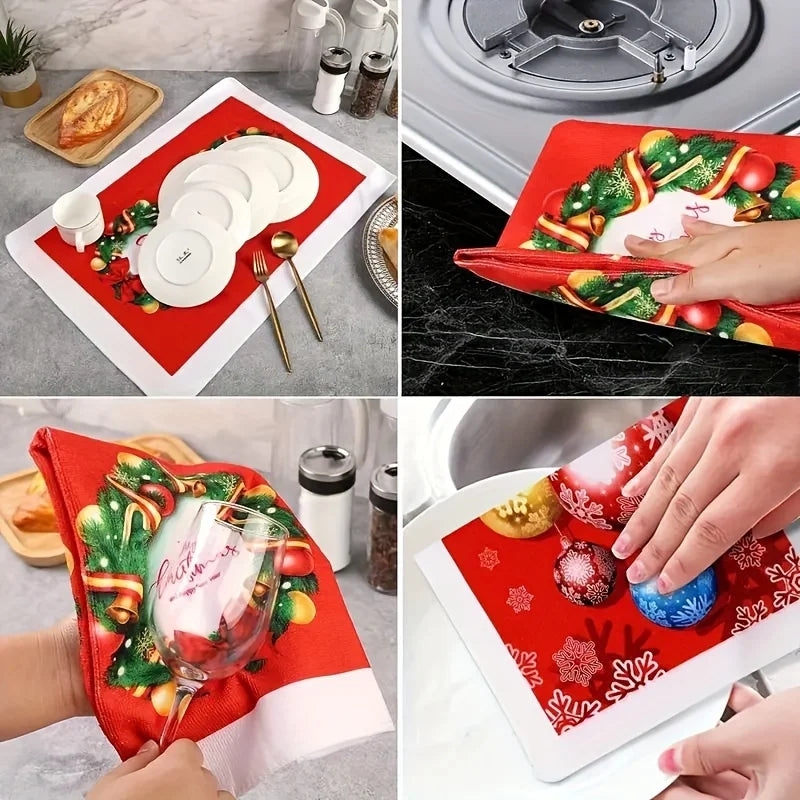 Christmas Microfiber Towels – Snowflake & Tree Festive Patterns Christmas Microfiber Towels Richie's