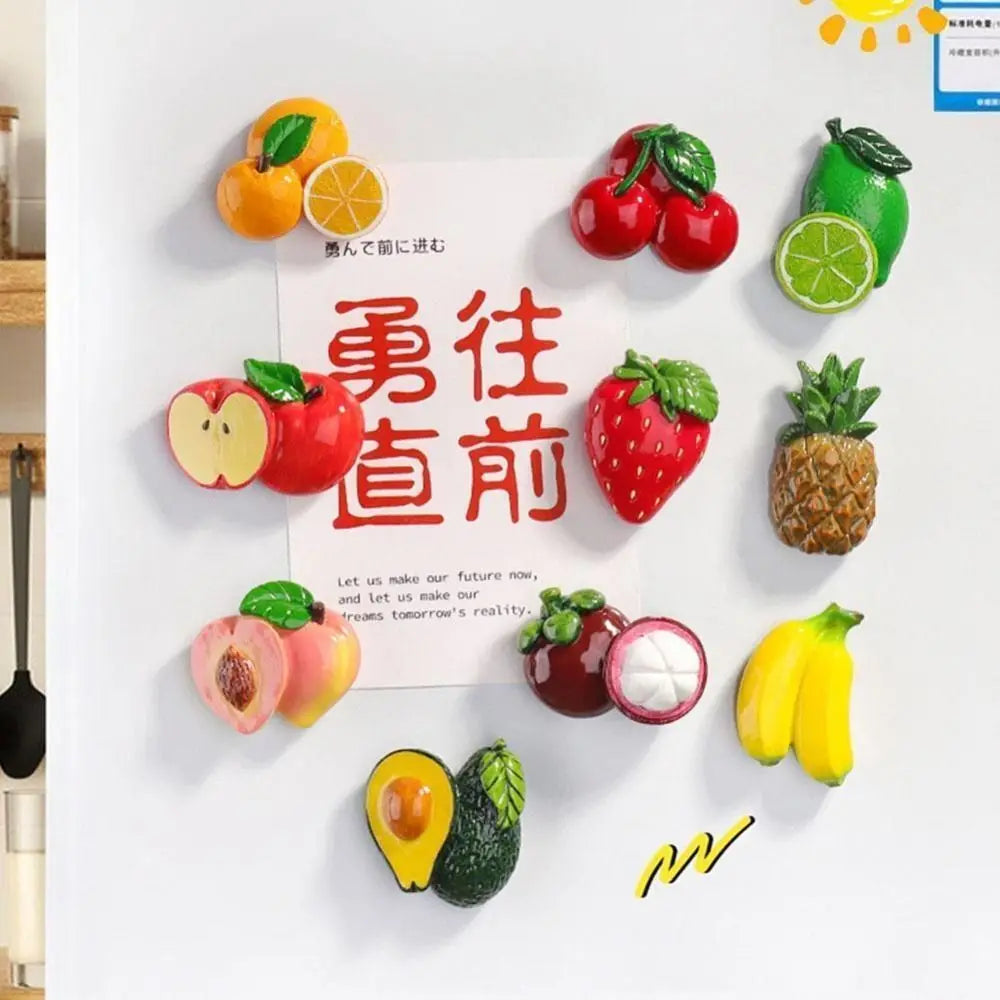3D Fruit Fridge Magnets – Realistic Resin Refrigerator Stickers Decorative Fridge Magnet Richie's