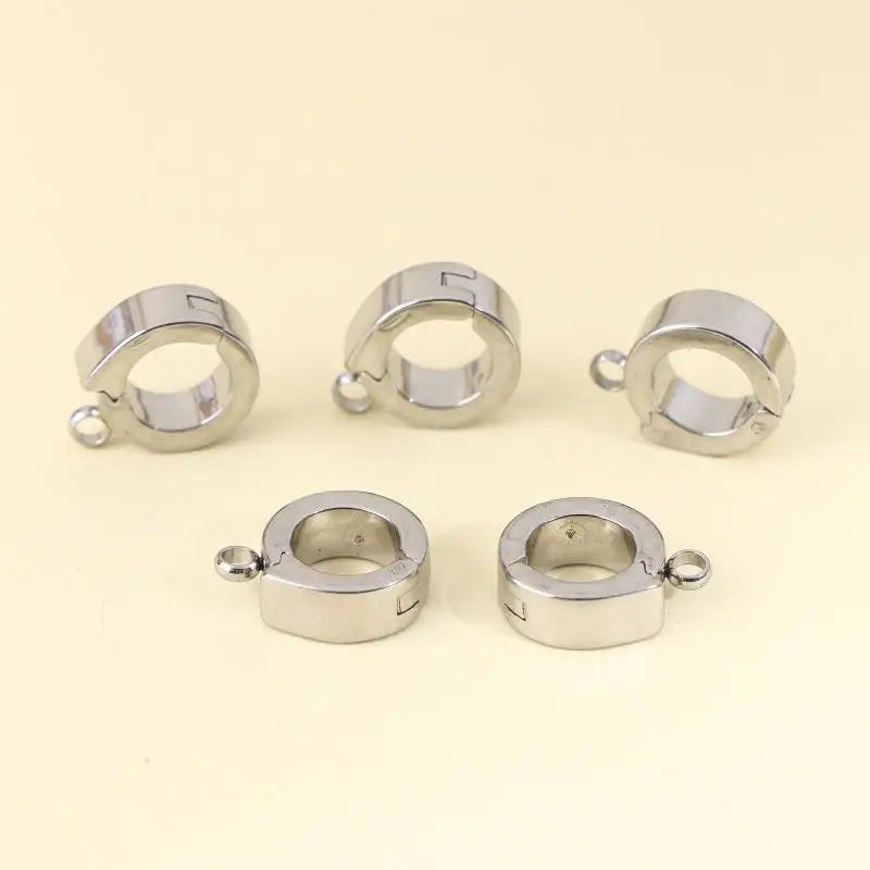 Stainless Steel Round Clasp Buckles for Jewelry Making – 1/5 Pcs Jewelry Clasp Buckle Richie's silver 10mm 5pcs