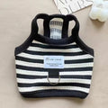 Striped Dog Halter Vest with Leash Ring | Black & White S-L Dog Vest Richie's Black-L