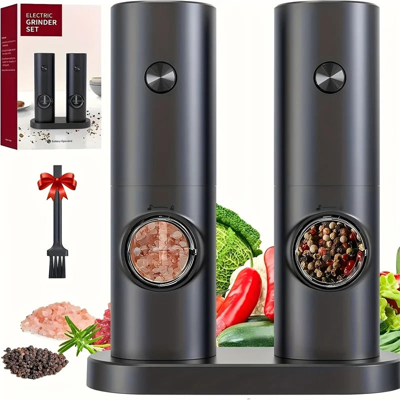 Electric Salt & Pepper Grinder Set – LED Light, Ceramic Core Electric Spice Grinder Richie's