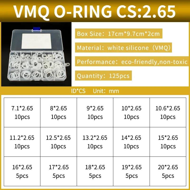 NBR Silicone FKM O-Ring Repair Kit – 1.8mm & 2.65mm Gasket Set O-Ring Repair Kit Richie's 89-VW-BW125M