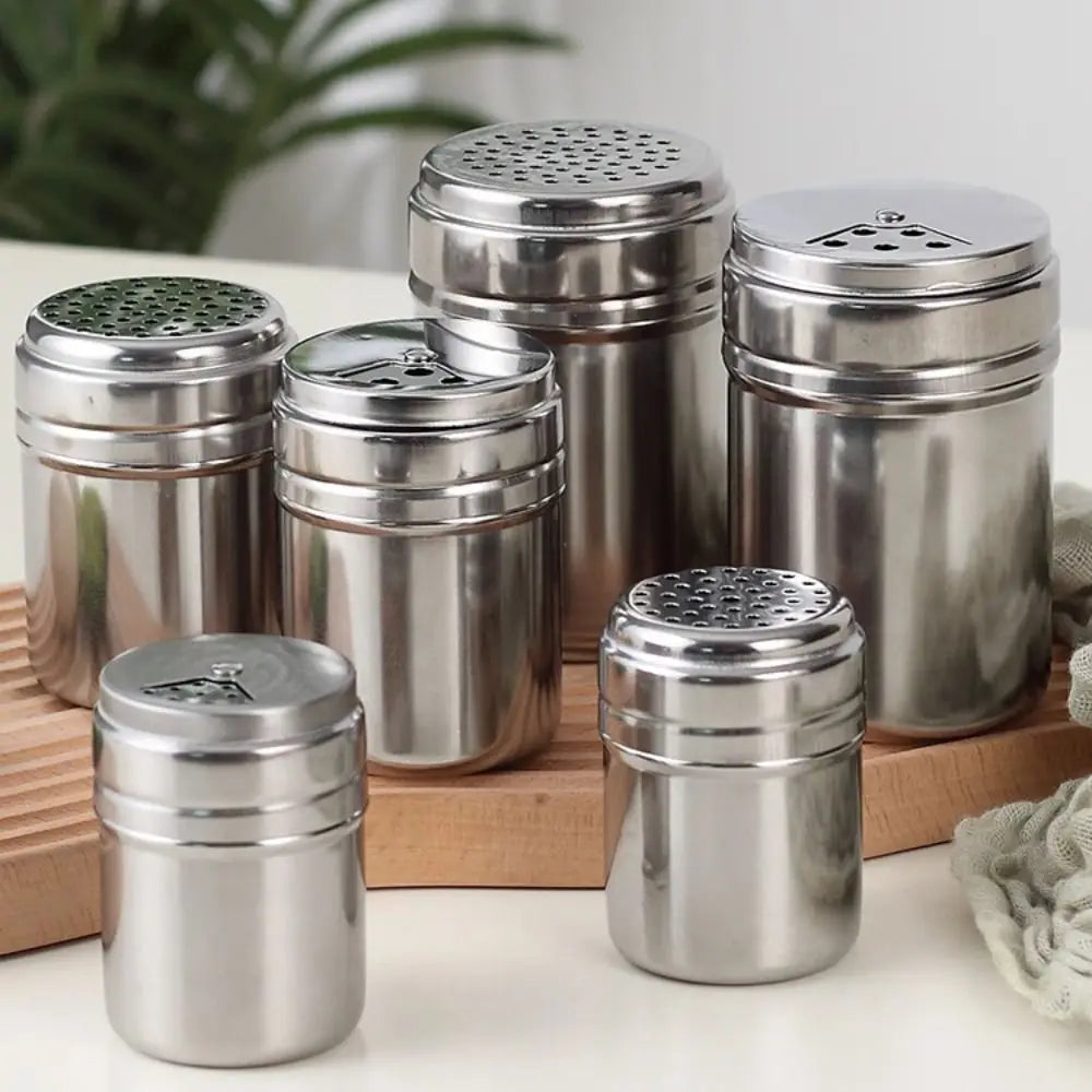 Stainless Steel Spice Shaker Jar | Rotating Lid – Salt & Pepper Spice Shaker Jar Richie's