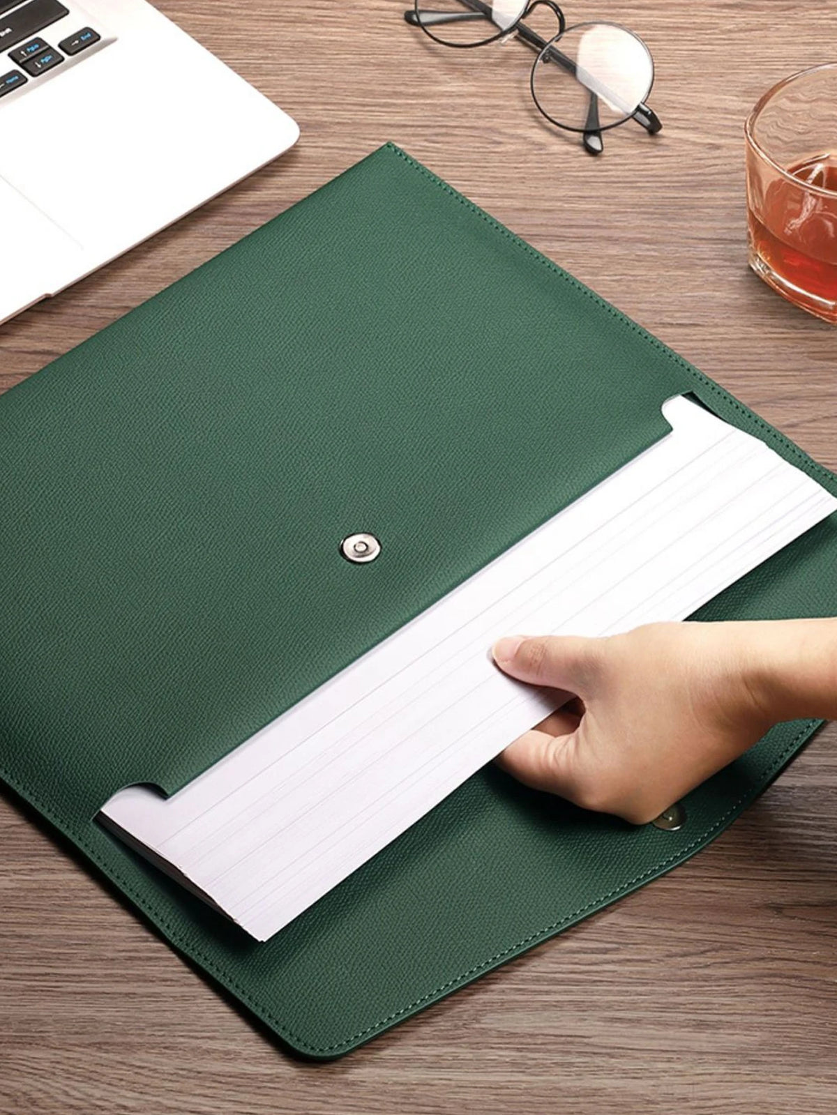 PU Leather A4 Document Folder Snap Closure | Water-Resistant Document Folder Richie's