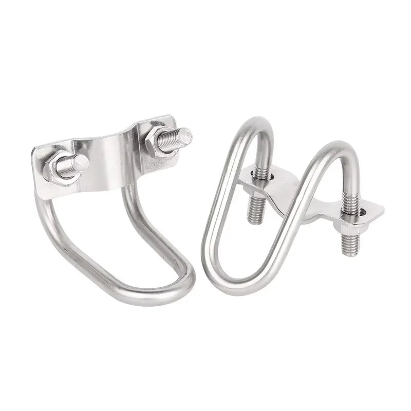 M6 M8 304 Stainless Steel Double U-Bolt Cross Pipe Clamp Set Pipe Clamp Set Richie's