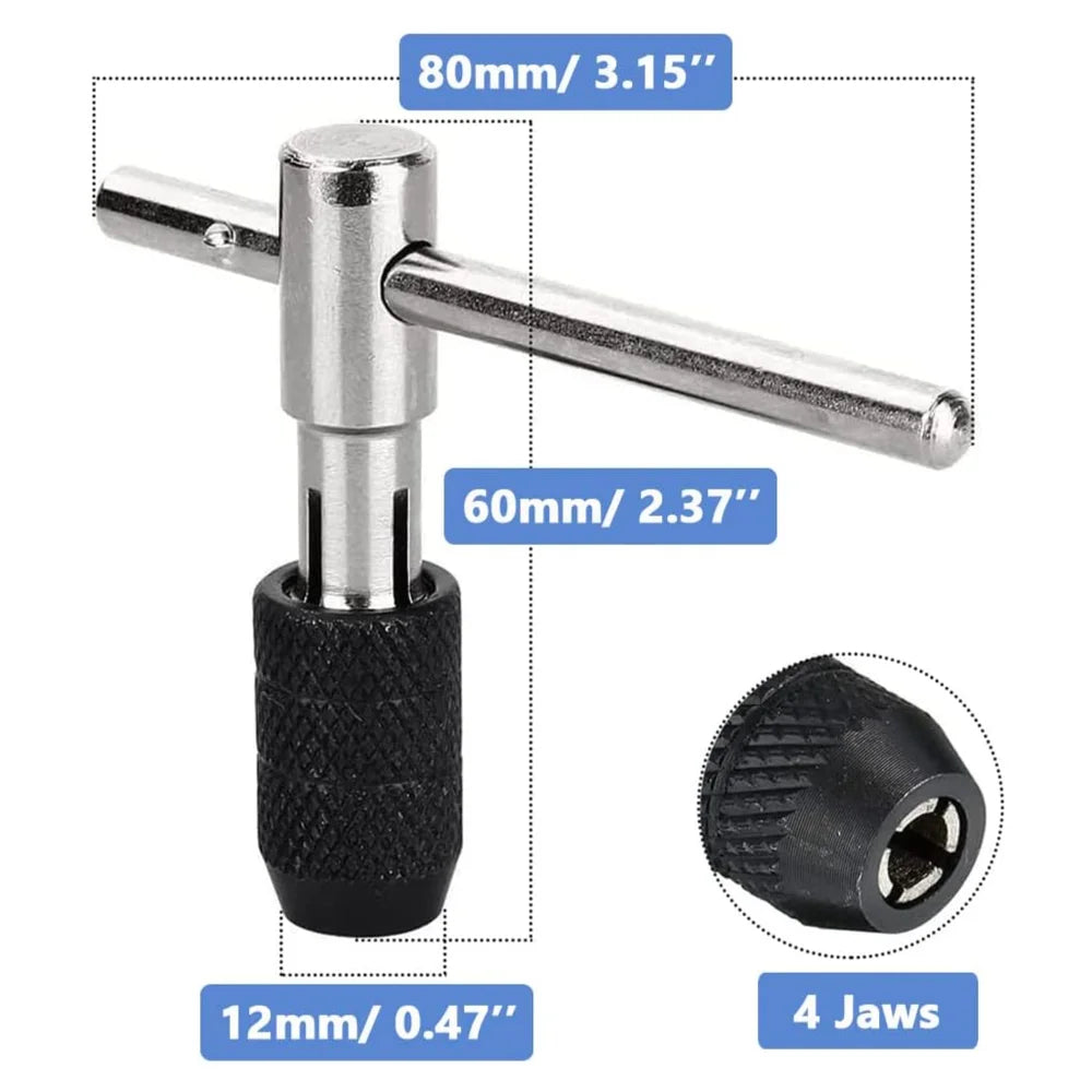 6-Piece T-Handle Tap Wrench Set – Metric Taps M3 M4 M5 M6 M8 Tap Wrench Set Richie's