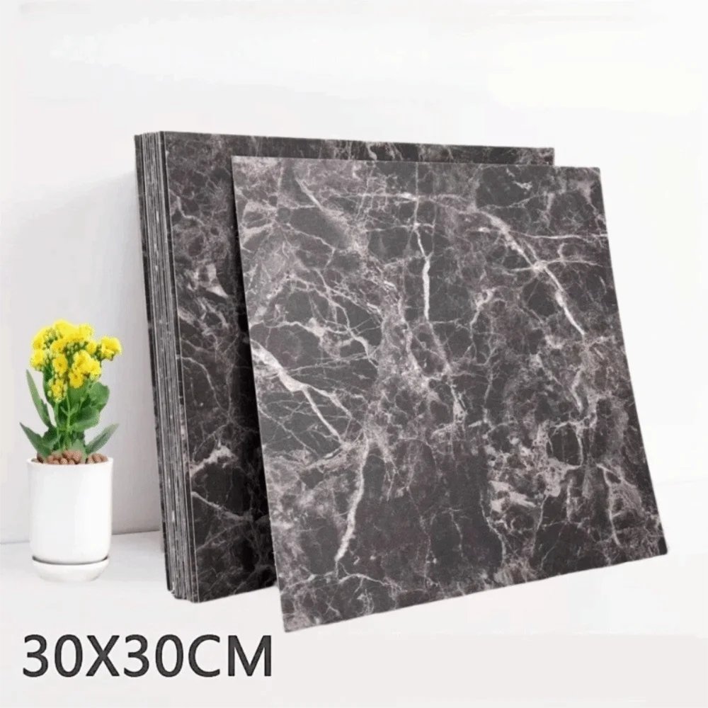 Self-Adhesive PVC Floor Tile 30x30cm Waterproof Marble Texture Peel & Stick Tile Richie's Style 7