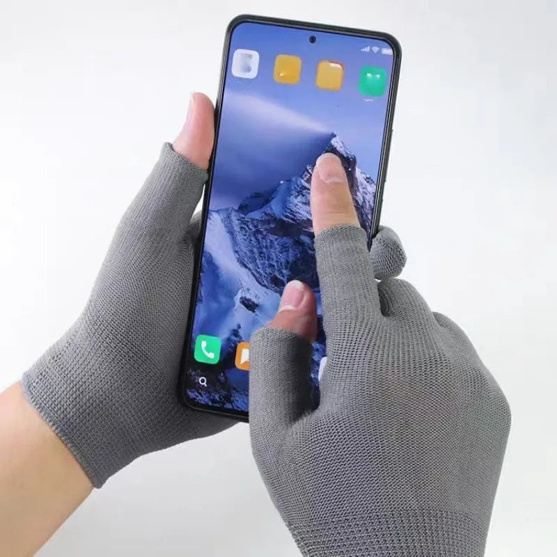 5 Pairs Breathable Fingerless Gloves Unisex – Black & Gray Fingerless Sport Gloves Richie's