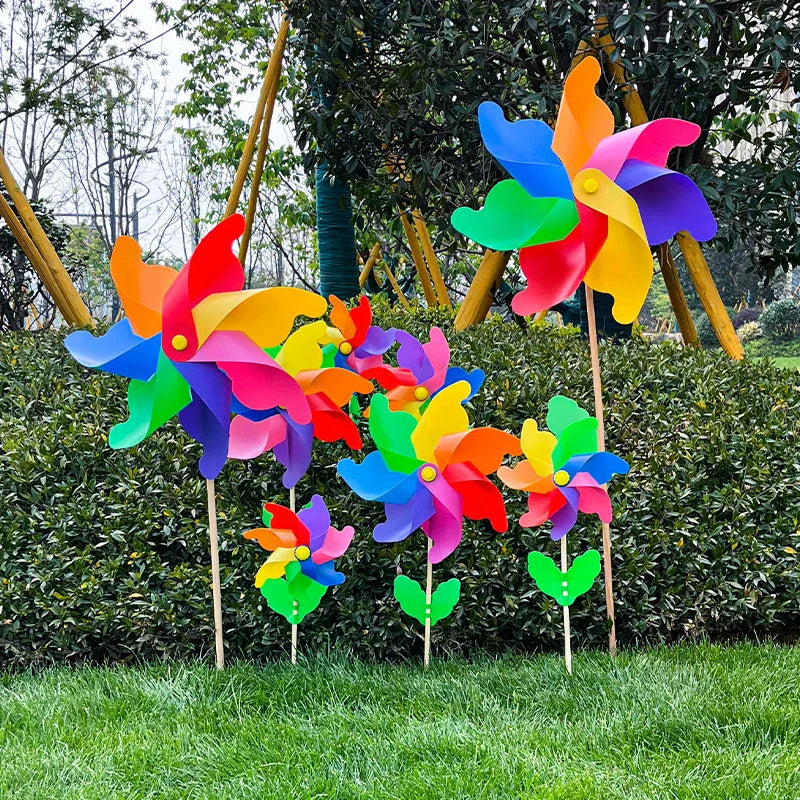 Colorful Wooden Windmill Wind Spinner Garden Ornament 14–32CM Garden Wind Spinner Richie's