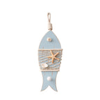 Mediterranean Fish Wood & Shell Wall Hanging Decoration Wall Hanging Decor Richie's 3-Blue