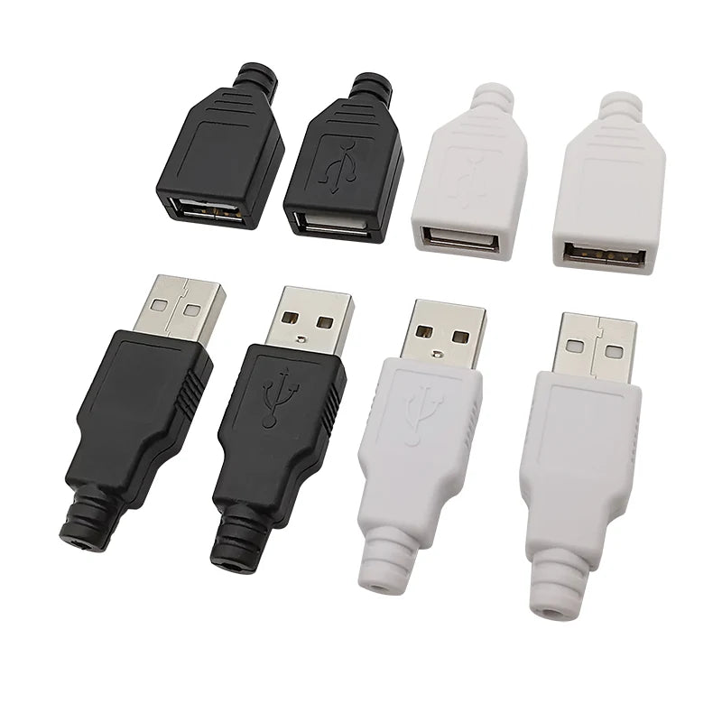 10Pcs USB 2.0 Type A Male Female 4-Pin Soldering Connector USB Soldering Connector Richie's