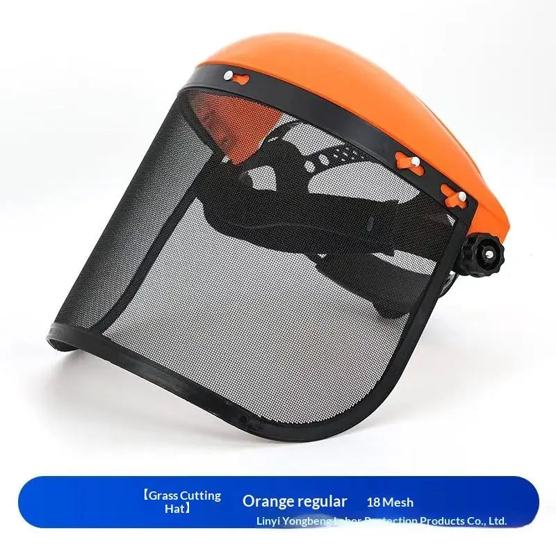 Adjustable Wire Mesh Face Shield Safety Helmet | Garden & Saw Safety Face Shield Richie's Orange
