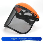 Adjustable Wire Mesh Face Shield Safety Helmet | Garden & Saw Safety Face Shield Richie's Orange