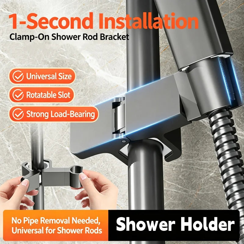 Adjustable ABS Shower Rail Holder – Universal Shower Head Bracket Shower Head Holder Richie's