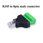 RJ45 to 8-Pin Screw Terminal Block Connector for CCTV DVR Network Terminal Adapter Richie's Male 1PCS