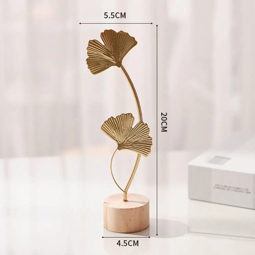 Golden Ginkgo Leaf Metal Ironwork Home Decor Ornament Home Decor Ornament Richie's