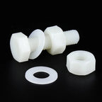 White Nylon Hex Bolt Nut Washer Set M3–M8 Insulated Plastic Nylon Fastener Set Richie's