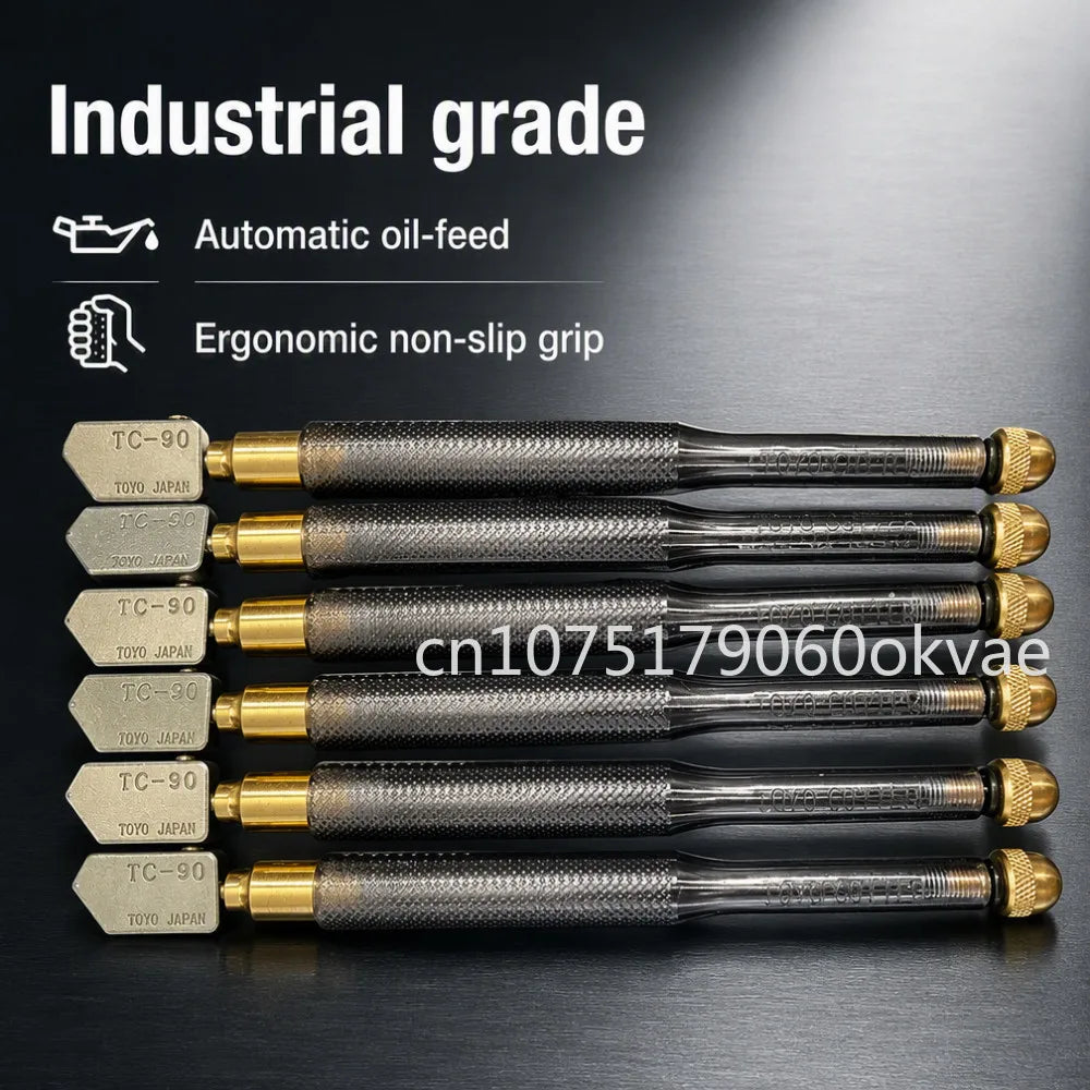 TC-90 Self-Oiling Glass & Tile Cutter – 3–12mm Tungsten Glass Cutter Tool Richie's 6Pcs TC-90