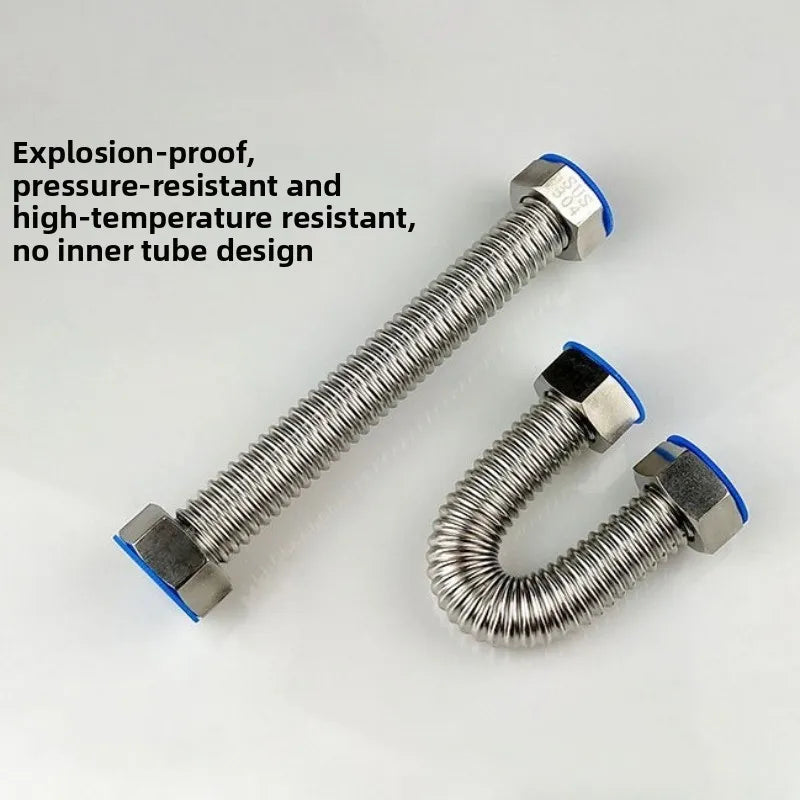 304 Stainless Steel Bellows Hose DN25 1 Inch High-Pressure Water Pipe Plumbing Bellows Hose Richie's