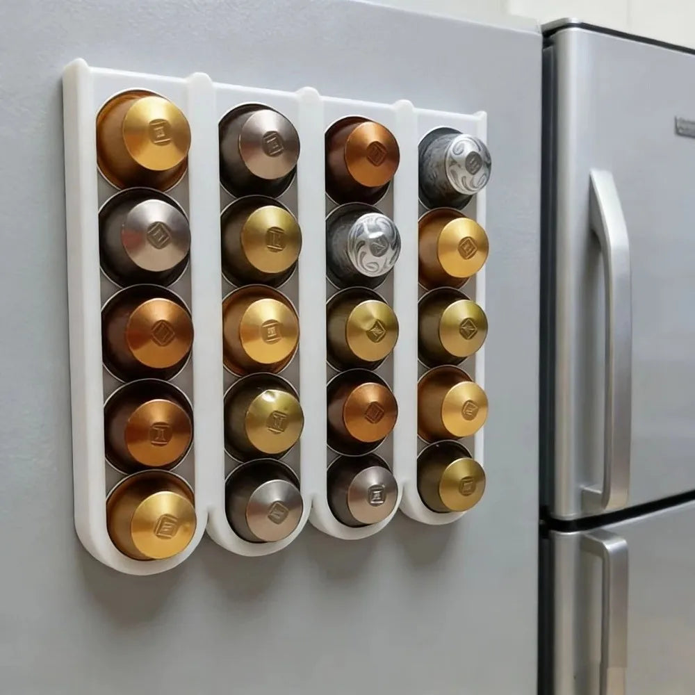Wall Mounted Coffee Pod Holder No-Drill Space-Saving Organizer Coffee Pod Holder Richie's