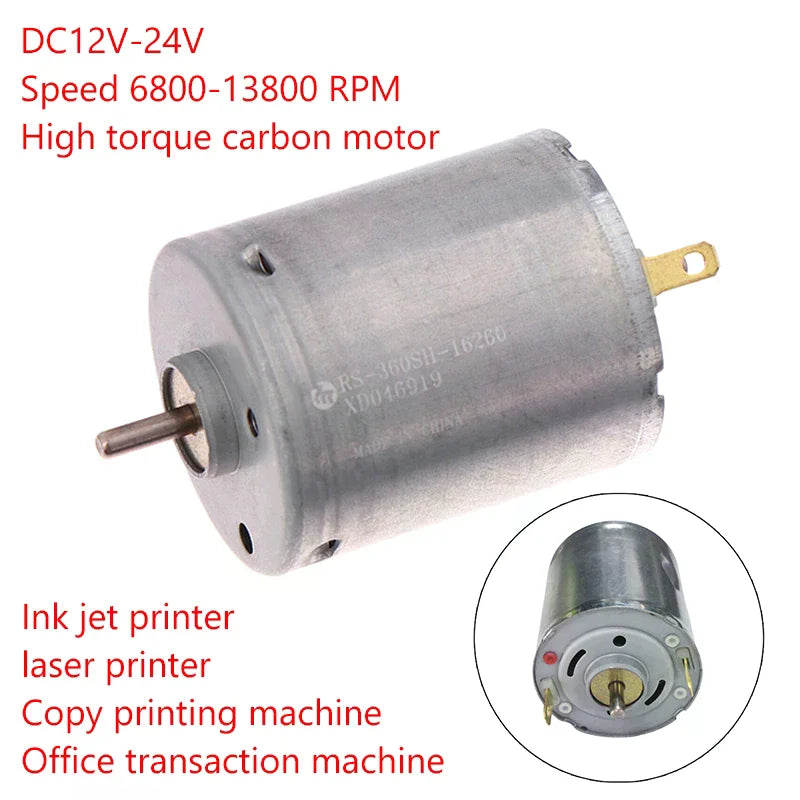 RS360SH DC 12V–24V Carbon Brush Micro Motor 13800RPM DIY DC Micro Motor Richie's