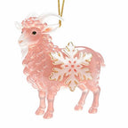 Acrylic Goat Christmas Ornament with Gold Cord & Snowflake Christmas Ornament Richie's Pink