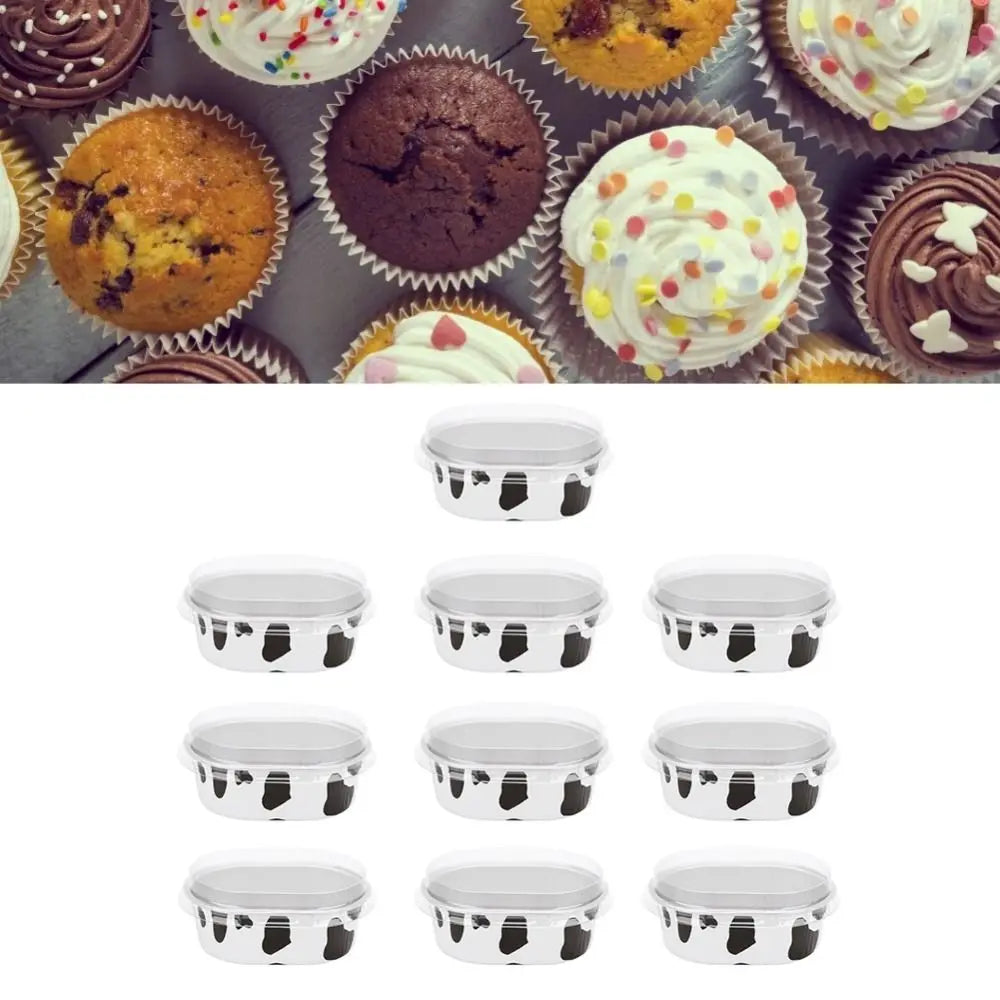 100pcs 68ml Oval Aluminum Foil Cheesecake Baking Cups Foil Baking Cups Richie's