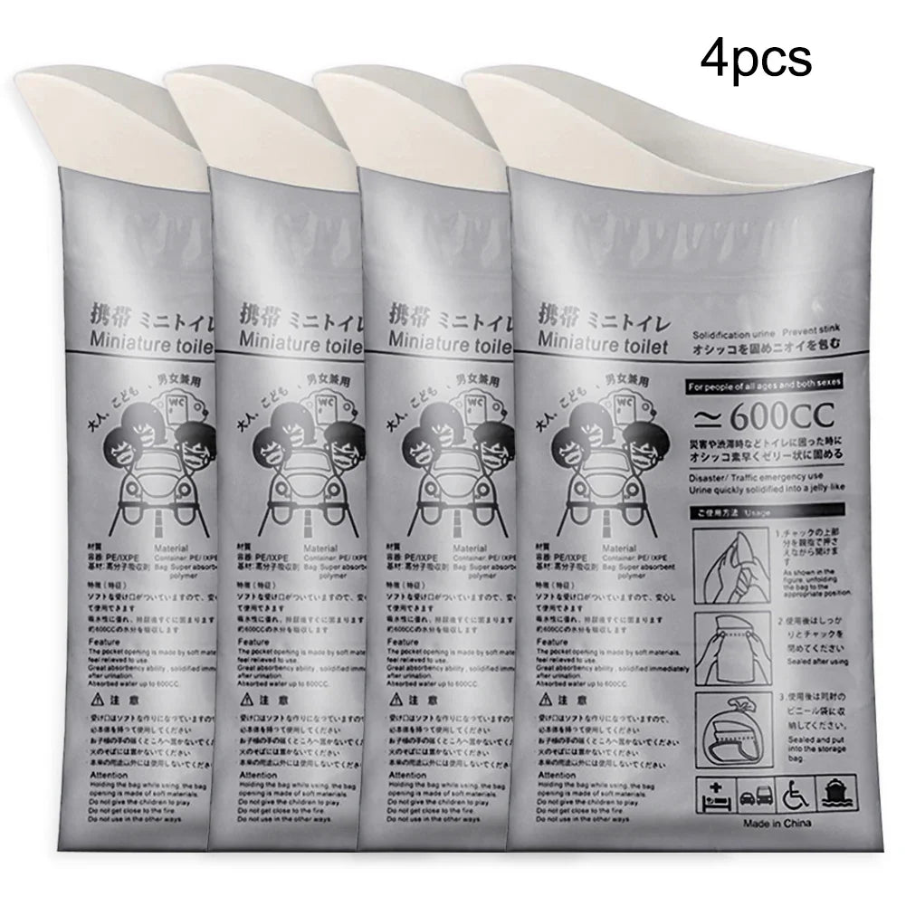 Portable Emergency Urine Bags 600ml Travel Urinal Bags 4–20 Pack Emergency Urinal Bag Richie's 4PCS