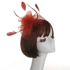 Feather Fascinator Hair Pin Bridal Tiara Wedding Headband Feather Fascinator Richie's Red