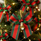 10pcs Christmas Bells with Bows & Ribbons | Tree Ornaments Christmas Bell Ornaments Richie's