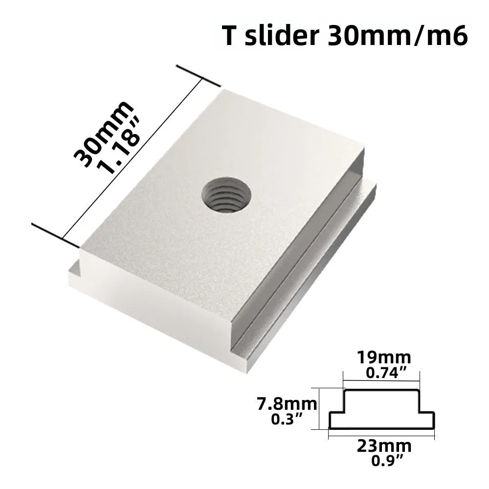 8-Pc T-Track Slider Set M6/M8 Aluminum Alloy Groove Fastener Clamp T-Track Slider Set Richie's Silver - M6 slider 8pcs