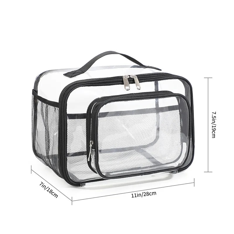 PVC Transparent Tote Bag – Waterproof Lunch & Travel Handbag Transparent Tote Bag Richie's Black