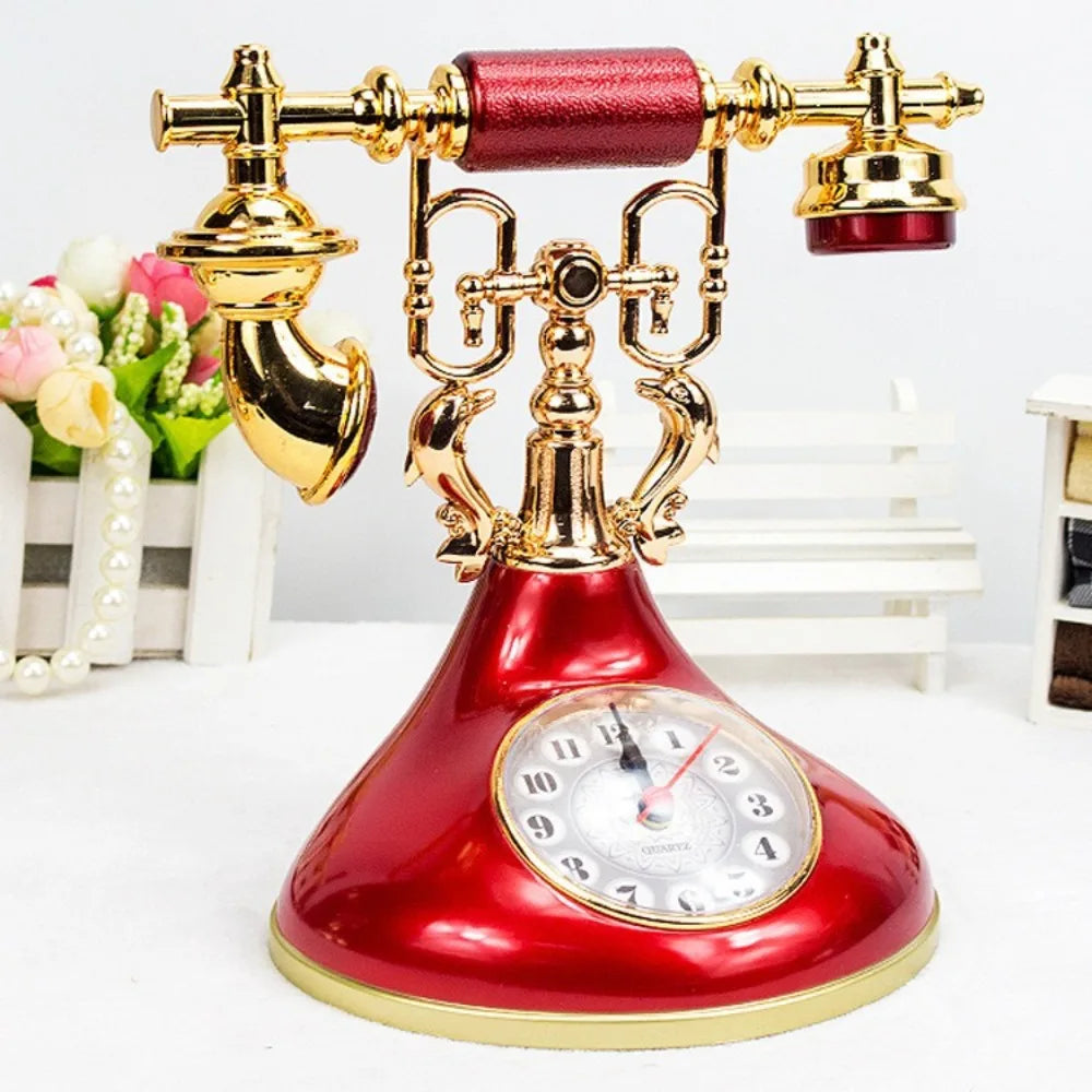 Retro Telephone Alarm Clock – European Style Desk Ornament Decorative Alarm Clock Richie's