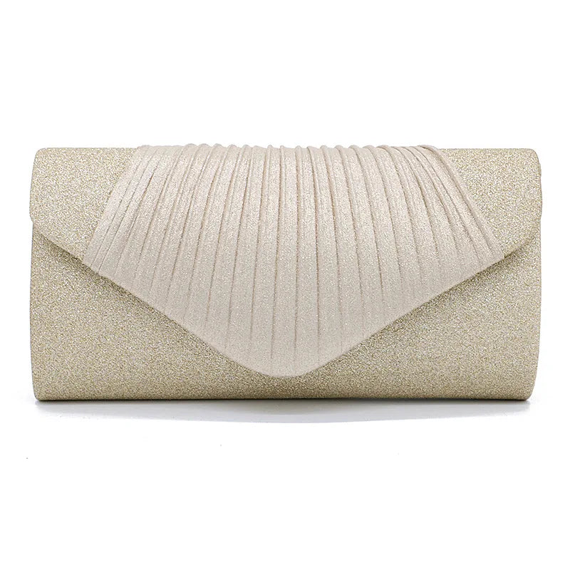 Women's Silk Evening Clutch Bag – Chain Shoulder Wedding Purse Evening Clutch Bag Richie's Gold