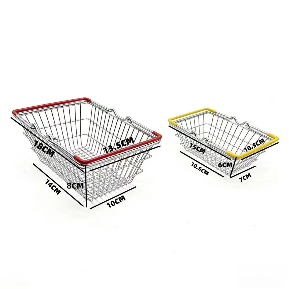 Mini Metal Wire Shopping Basket – Mesh Desk Organizer 2 Sizes Wire Storage Basket Richie's