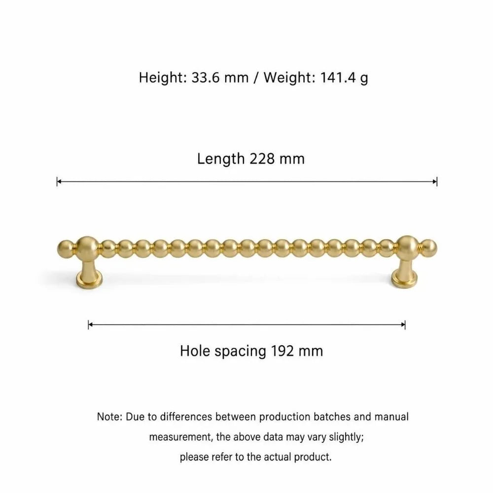 Zinc Alloy Cabinet Pull Handles | Beaded Bar Drawer Pulls Cabinet Pull Handles Richie's 192mm-Gold