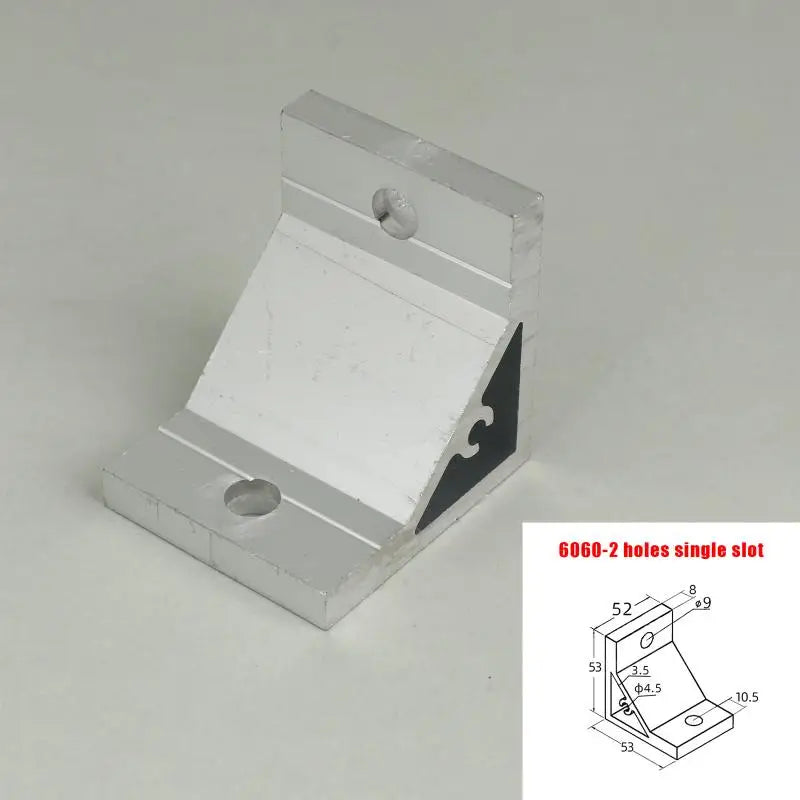 2Pcs 90° Angle Bracket for 2020–6060 Aluminum Profile DIY Frame Aluminum Corner Bracket Richie's 6060 2holes