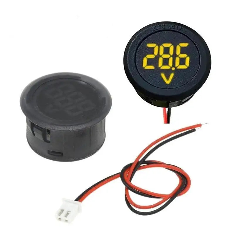 Round LED Digital Voltmeter DC 4-100V – Car Motorcycle Boat RV Digital Voltmeter Richie's Yellow