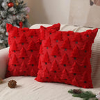 2pcs Beige Christmas Tree Pillow Covers 45x45cm | Holiday Décor Pillow Covers Richie's Red 2pcs 45x45cm