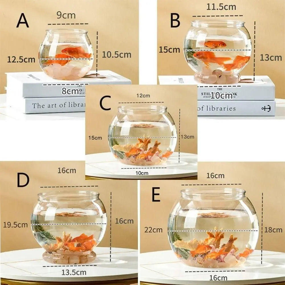 Round Clear Plastic Fish Bowl – Lightweight Small Aquarium Plastic Fish Bowl Richie's