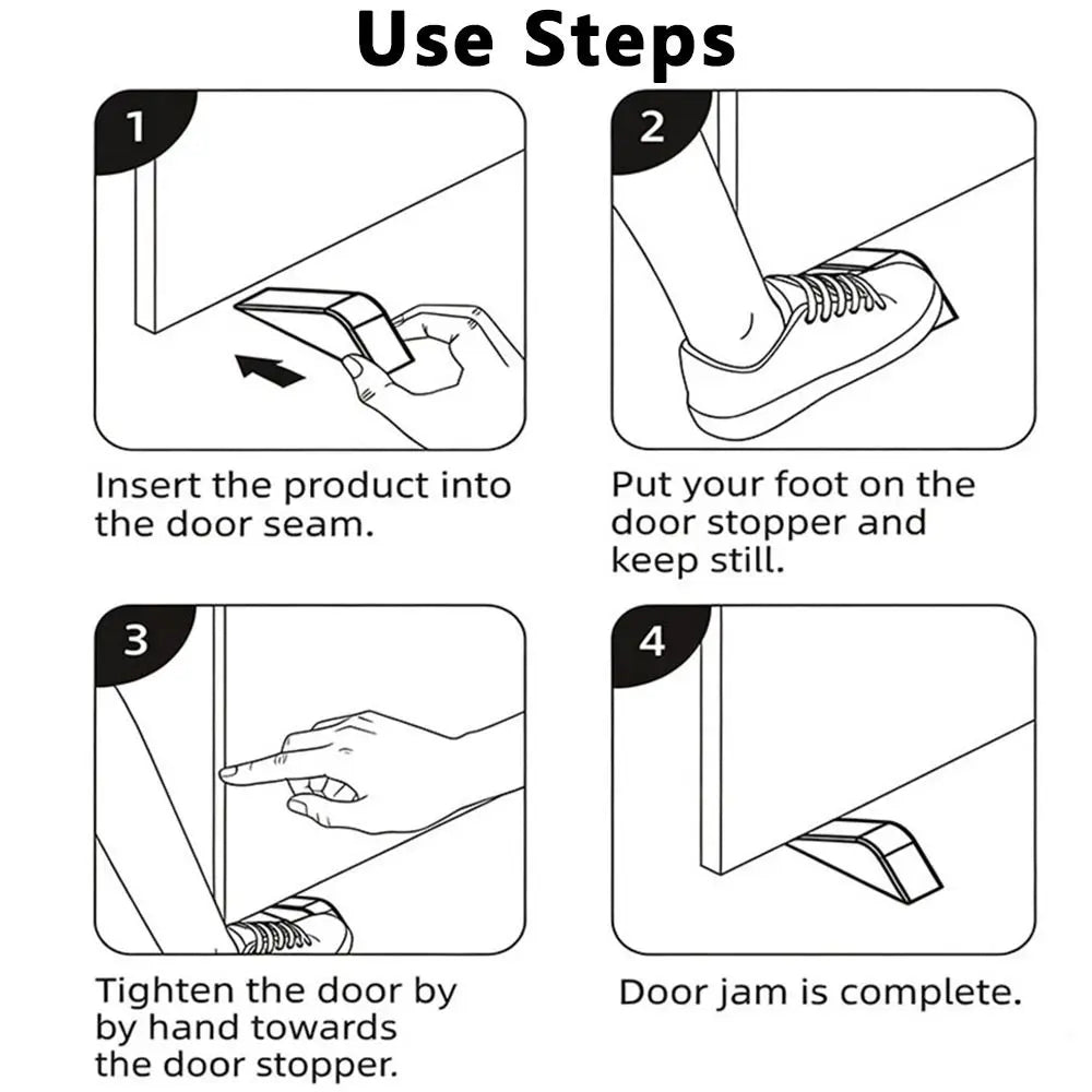PVC Door Stopper Wedge Non-Slip Anti-Slam Punch-Free Holder Door Stopper Wedge Richie's