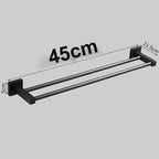 Matte Black Double Towel Bar Rack – 60cm Aluminium Square Design Double Towel Bar Richie's 45 CM