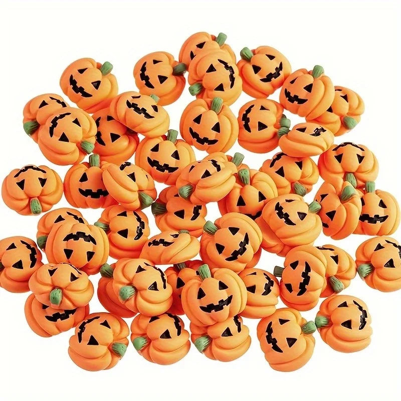 Halloween Mini Resin Pumpkin Charms – Flatback DIY Craft Decor Resin Craft Charms Richie's