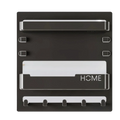 Adhesive Wall Shelf with Hooks & Cable Clips – No-Drill Wall Mount Shelf Richie's Black