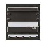 Adhesive Wall Shelf with Hooks & Cable Clips – No-Drill Wall Mount Shelf Richie's Black