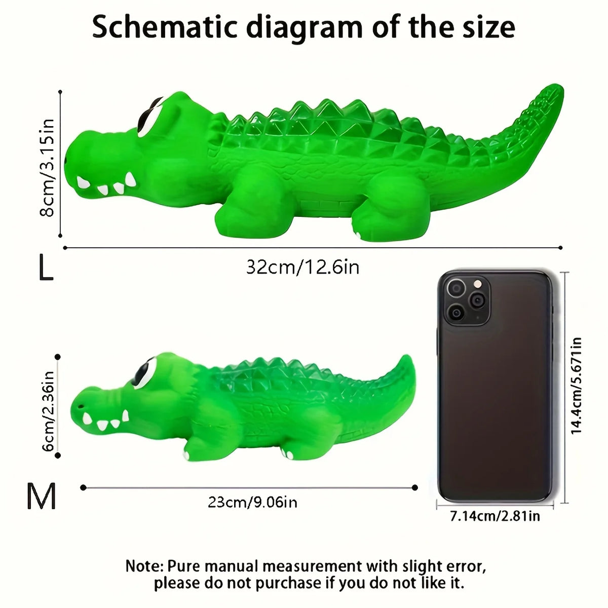 Crocodile Squeaky Dog Chew Toy – Durable Rubber Latex Dog Chew Toy Richie's