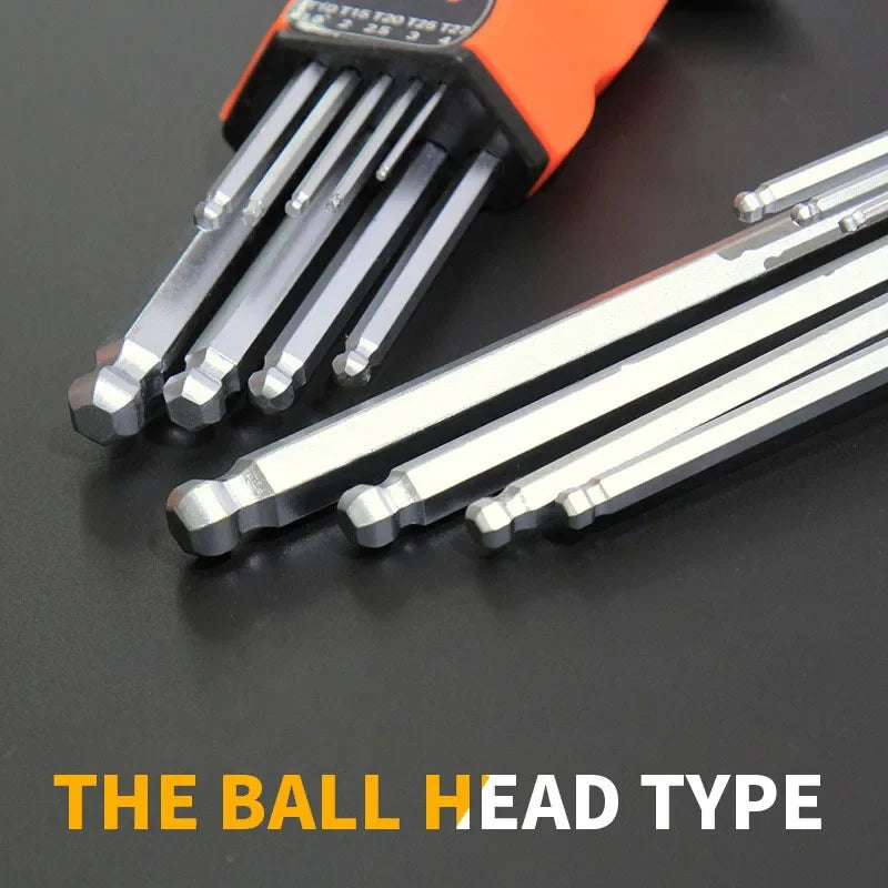 9-Piece Double-End L-Type Allen Hex Wrench Set – CR-V Steel Hex Wrench Set Richie's