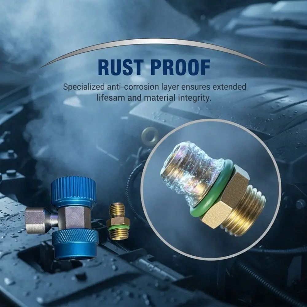 R134A A/C Coupler Adapter 1/4" Low & High Pressure Metal Fitting Set AC Coupler Adapter Richie's