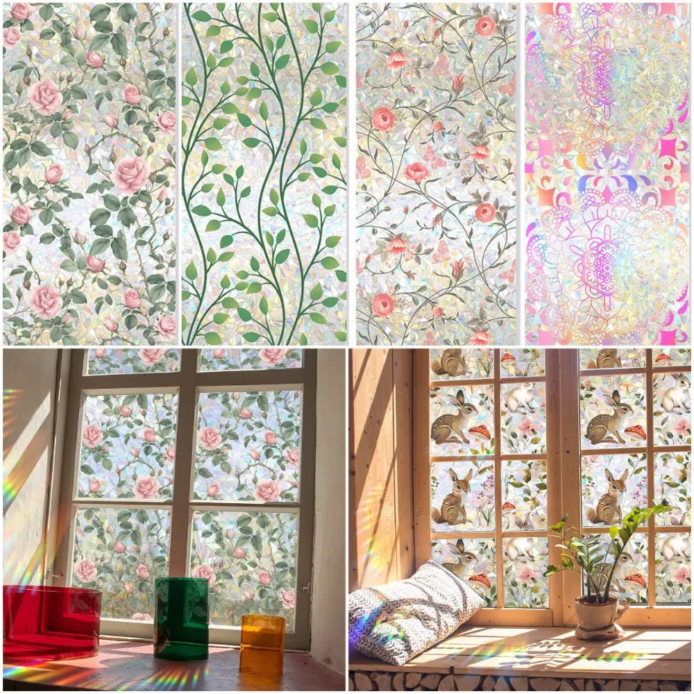 Multicolor Window Privacy Film Static Cling Sun Catcher Decal Window Privacy Film Richie's